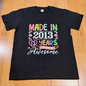 Boy's XL Black Made in 2013 Unbranded  Graphic Short Sleeve Tee Shirt